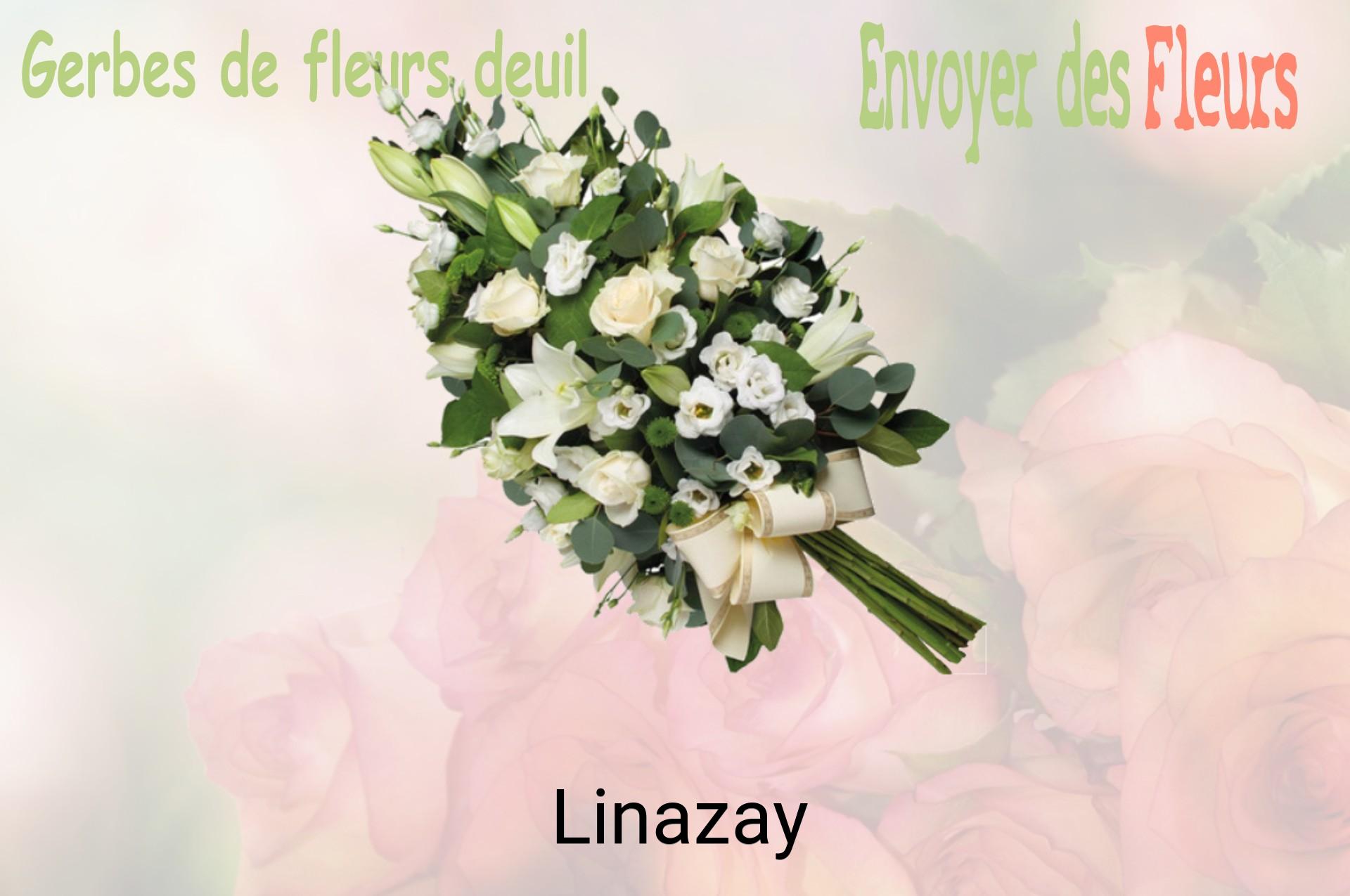 Gerbe de fleurs de deuil livrée à Linazay